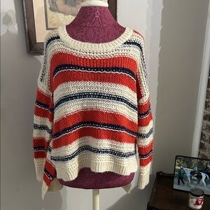 Altar'd State Multicolor Striped High Low Sweater